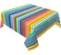 KHASCBNF Striped Tablecloth Colorful Stripes Rectangle Tablecloths For Table Decor Modern Geometric Tablecloth(Color2,140x280cm)