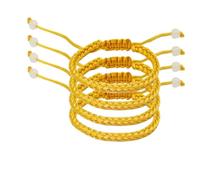 KHASCBNF Woven Rope Bracelet 1/4/6pcs Lucky Red Bracelet Women Adjustable Handwoven Braided Rope Knots Bracelets(4pcs-yellow)