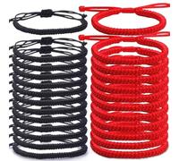 KHASCBNF Woven Rope Bracelet Handmade Tibetan Buddhist Lucky Bracelet Red Rope Color Bracelets Matching(20pcs,A Mixed)