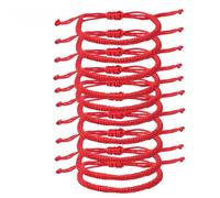 KHASCBNF Woven Rope Bracelet Red Thread Bracelets Adjustable Size for Women Men Handmade Knot Amulet Rope(1pcs,Red)