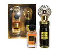 Khashab & Oud Aswad Perfume Gift Set Eau De Parfum 100ml & 200ml Deodorant Spray Perfume With Dark And Rich Wood Accents For Women And Men