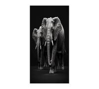 KHAUERBC 3D Gray Elephant Blackout Curtains for Light Filtering Doorway Curtains .Room Divider Curtain As Sliding Door/Closet/Patio。French Door Curtain 70 * 35.4 Inch for Home Decors.
