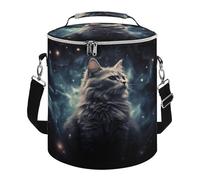 KHAUERBC A Cat in A Nebula Soft Cooler Bag Multi-Pocket,Beach Bag Insulated Leak Proof,Collapsible Cooler for Beach Travel Work