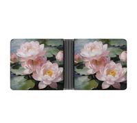 KHAUERBC Bright Sunny Day, Lotus Flowers Ultra Soft Synthetic Leather Men's Wallet,easy to Carry,Wallet for Men, Compact Design,Men's PU Leather Wallet,Classic Bifold Design with Multiple Card
