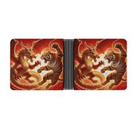KHAUERBC Dragon Versus Tiger Ultra Soft Synthetic Leather Men's Wallet,easy to Carry,Wallet for Men, Compact Design,Men's PU Leather Wallet,Classic Bifold Design with Multiple Card