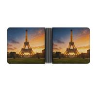 KHAUERBC Eiffel Tower Ultra Soft Synthetic Leather Men's Wallet,easy to Carry,Wallet for Men, Compact Design,Men's PU Leather Wallet,Classic Bifold Design with Multiple Card