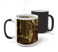 KHAUERBC Fur Horn Shining Light Ceramic Coffee Mug, 17 Ounces, Large Capacity Coffee Travel Mug, Tea Cups with Handle for Office/Home,unisex, Dishwasher And Microwave Safe.