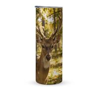 KHAUERBC Fur Horn Shining Light Handle Drinking Travel Mug,20ounces, Travel Coffee Tumbler,Stainless Steel Vacuum Insulated Double-layer Tumbler,Suitable for Vehicle Cup Holders