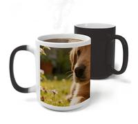 KHAUERBC Home Garden Puppy Paws Ceramic Coffee Mug, 17 Ounces, Large Capacity Coffee Travel Mug, Tea Cups with Handle for Office/Home,unisex, Dishwasher And Microwave Safe.