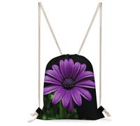 KHAUERBC Purple Daisy Drawstring Bag Splash-Proof,Gym Bag with Adjustable Straps,Sackpack for Sports,Gym,Travel,Swimming