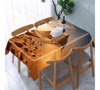 KHAUERBC Pyramid Africa Desert Tablecloth - 4 Sizes Polyester,Picnic Table Cover to Vertical Edge Design Clear Printed Pattern,Rectangle Tablecloth Heavy Duty Washable Fabric 60 * 86 in