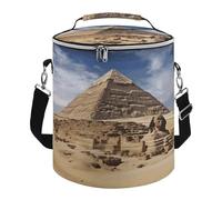 KHAUERBC Pyramids of Egypt Soft Cooler Bag Multi-Pocket,Beach Bag Insulated Leak Proof,Collapsible Cooler for Beach Travel Work
