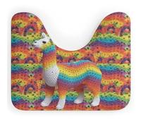 KHAUERBC Rainbow Camel Pattern Toilet Mats for U-Shaped Floor Mat. Dirt Resist Welcome Door Mats Coral Fleece Non Slip.Dirt Trapper Waterproof Super Absorbent Door Mat Easy Clean.