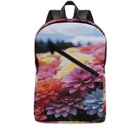 KHAUERBC Rainbow Flower Sea Colorful Casual Daypack,Hiking Backpack-Slim Sturdy,Laptop Backpack for Weekender,Hiking
