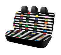 KHAUERBC Rainbow Polka Dot Stripe Black and White Car Seat Cover to Durable and Soft,Durable& Scratch Resistant Vehicle Car Seat Protector,Back Seat Cover for Car Trucks Van SUV