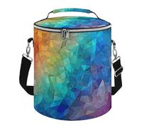 KHAUERBC Rainbow Triangle Soft Cooler Bag Multi-Pocket,Beach Bag Insulated Leak Proof,Collapsible Cooler for Beach Travel Work