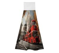 KHAUERBC Red Bus Hand Towel for Quick Drying & Absorbent,Kitchen Towels Polyester,11.9 * 11.6 in,Yoga Towel for Bathroom,Kitchen,Gym,Shower,Hotel,and Spa