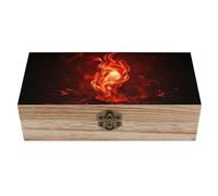 KHAUERBC Red Flame Treasure Boxs - Woods Storage Box. Wood Boxs for Natural Solid Wood, Smooth Surface.wood Memory with Lid for Storing Keepsake Memory Gift.
