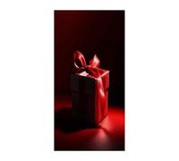 KHAUERBC Red Ribbon Gift Box Blackout Curtains for Light Filtering Doorway Curtains .Room Divider Curtain As Sliding Door/Closet/Patio。French Door Curtain 70 * 35.4 Inch for Home Decors.