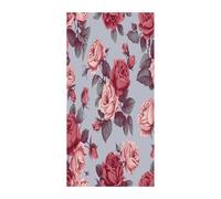 KHAUERBC Red Roses Floral Blackout Curtains for Light Filtering Doorway Curtains .Room Divider Curtain As Sliding Door/Closet/Patio。French Door Curtain 70 * 35.4 Inch for Home Decors.