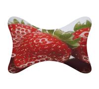 KHAUERBC Red Strawberry Fruit Car Headrest Pillow - 2 Pack,Neck Pillow with Washable Removable Cover,Car Travel Pillow for Car Bus Truck Driving Comfort