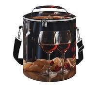 KHAUERBC Red Wine Glasses Soft Cooler Bag Multi-Pocket,Beach Bag Insulated Leak Proof,Collapsible Cooler for Beach Travel Work