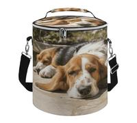KHAUERBC Resting Dog Soft Cooler Bag Multi-Pocket,Beach Bag Insulated Leak Proof,Collapsible Cooler for Beach Travel Work