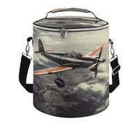 KHAUERBC Retro Airplane Soft Cooler Bag Multi-Pocket,Beach Bag Insulated Leak Proof,Collapsible Cooler for Beach Travel Work