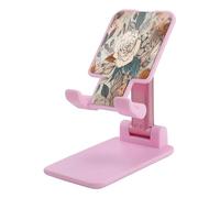 KHAUERBC Retro Flower Pattern Phone Stand Adjustable Height and Angle,Phone Holder with 4"-13" Phones iPad Tablet,Cell Phone Stand for Desk Travel Essentials Office Accessories