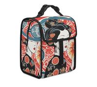 KHAUERBC Retro Style Art Lunch Bag Dual Compartment Leakproof,insulated Bag with Handle,Lunch Tote for Work Travel