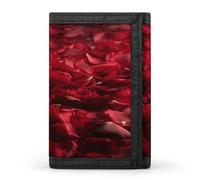 KHAUERBC Rose Petals Scattered Trifold Wallet Front Pocket,Small Wallets for Men And Women,Slim Wallet with Zipper Pocket