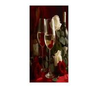 KHAUERBC Roses on Table Blackout Curtains for Light Filtering Doorway Curtains .Room Divider Curtain As Sliding Door/Closet/Patio。French Door Curtain 70 * 35.4 Inch for Home Decors.