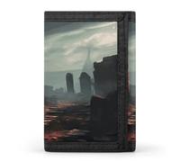 KHAUERBC Ruins Trifold Wallet Front Pocket,Small Wallets for Men And Women,Slim Wallet with Zipper Pocket