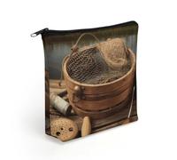 KHAUERBC Rustic Fishing Tool Zipper Makeup Bag for Adult,Small Makeup Bag Lightweight,Cosmetic Bags for Travel Essentials