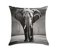KHAUERBC Soft Cozy Throw Pillow Covers Black and White Elephant Decorative Cushion Covers Plush Boho Farmhouse Pillow Case with Zipper Throw Pillowcase for Bed Sofa Living Room Bedroom