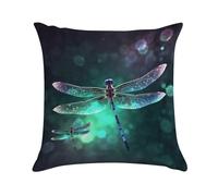 KHAUERBC Soft Cozy Throw Pillow Covers Galaxy Animal Dragonfly Decorative Cushion Covers Plush Boho Farmhouse Pillow Case with Zipper Throw Pillowcase for Bed Sofa Living Room Bedroom
