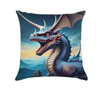 KHAUERBC Soft Cozy Throw Pillow Covers Roaring Dragon Decorative Cushion Covers Plush Boho Farmhouse Pillow Case with Zipper Throw Pillowcase for Bed Sofa Living Room Bedroom