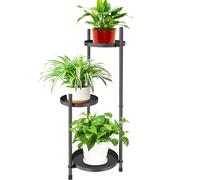 KHayRovies 3 Tier Plant Stand Indoor Tall, Black Metal Corner Plant pot Stands for Multiple Plants, Flower Pot Stands Outdoor Holders Plant Shelf Display Rack for Garden Balcony Patio Living Room (A)
