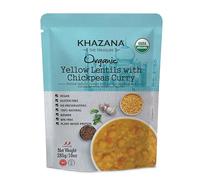 Khazana Gourmet Indian Entrée - (Fully Cooked & Ready-to-Eat Meals/Snacks/Dinner for A Tasty Bite of Indian Kitchen Food) (Yellow Lentils w/Chickpeas Curry)