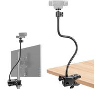 Khazylorr Webcam Stand, Webcam Mount Gooseneck Arm with Phone Holder Web Camera Stand Desk Mount Clip Clamp for Logitech Webcams C922 C930e C920S C920 C615 C960 C920x BRIO 4K NexiGo N60 and More