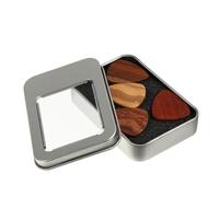 KHBUAB 1 Box Multipurpose Wooden Guitar Picks Boxed Folk Electric Guitar Plectrums for Smooth Strumming Lightweight Portable Pack