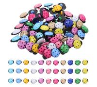 KHBUAB 100pcs Ladybug Buttons for Crafting and Sewing, Plastic Beetle Shaped Design Sturdy Material, for DIY Projects and Cardigans, Inspiring Creativity and Independent Play