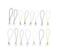 KHBUAB 100pcs Phone Hanging Rope Lanyards in Assorted Colours with Double Rings Suitable for Mp3 USB Flash Drive and Small Items Easy to Install for DIY Phone Random Color