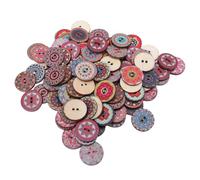 KHBUAB 100pcs Vintage Wooden Buttons Creative Handcraft Tools Natural Wood Colorful Mini Fasteners for Sewing Making Crafts