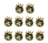 KHBUAB 10pcs Alloy Bird's Nest Charm Pendant Set with Unique Shape Design and Fine Workmanship for DIY Bracelet Making and Scrapbooking Projects in Golden Colour
