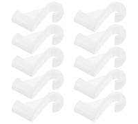KHBUAB 10pcs Closet Rod Hooks Wardrobe Rail Support Hangers with Space-Saving Design and Effortless Installation, White Plastic and Aluminum Alloy, for Bedrooms and Closet Upgrades