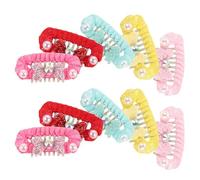 KHBUAB 10pcs Cute Furry Hair Clips for Dog Cats Polyester and Plastic Mini Bow Pins Dog Hair Claw Clips for Pet Hairstyle