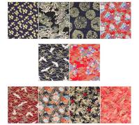 KHBUAB 10pcs Fabric Scraps Cotton Patchwork Pieces Creative Flower Printing Pattern Design for DIY Sewing and Craft Making, for Party Home Decor and Clothing Embroidery Appliques