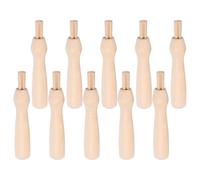 KHBUAB 10pcs Punch Needle Wooden Handle DIY Needle Handle Time-Saving Easy to Carry Wood Material for Felting Crafts