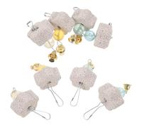 KHBUAB 10pcs Teeth Grinding Block Chew for Hamsters Flower Shape Natural Volcanic Stone Safe Gnawing Replacement Small Animal for Pets and Chinchilla Random Color